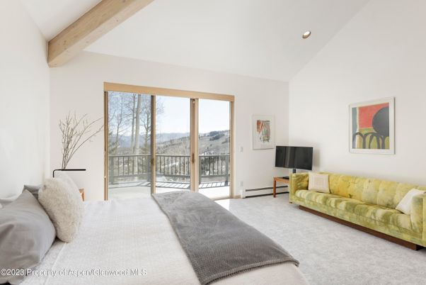 Bedroom, Interior, Recessed Lighting, Wooden Beams