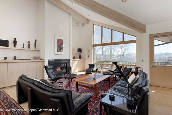Fireplace, Interior, Living room, Recessed Lighting, Wooden Beams, Wood Texture Flooring