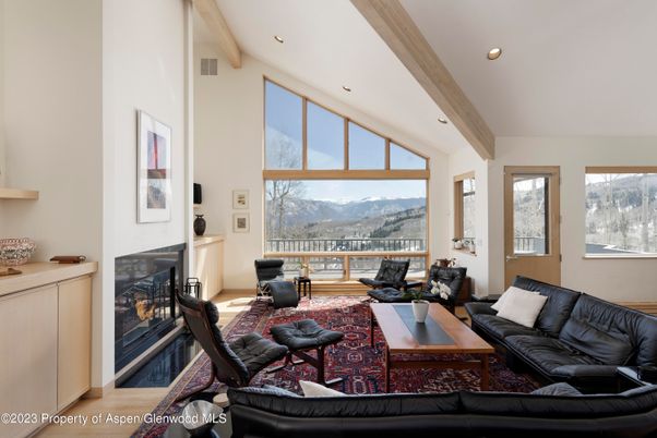 Fireplace, Interior, Living room, Recessed Lighting, Wooden Beams, Wood Texture Flooring