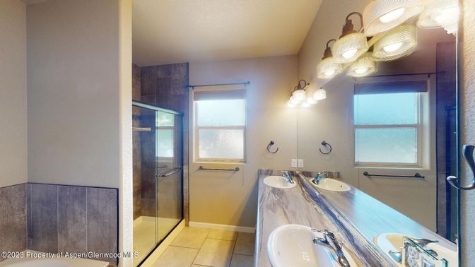 Bathroom, Dual Sink Vanities, Glass Shower, Interior