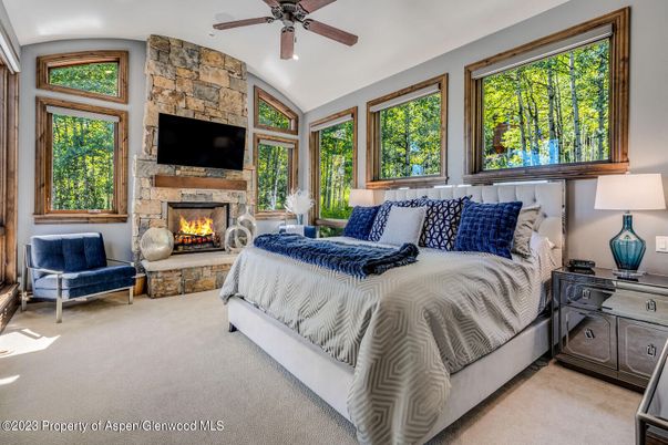 Bedroom, Fireplace, Interior, Stone Walls