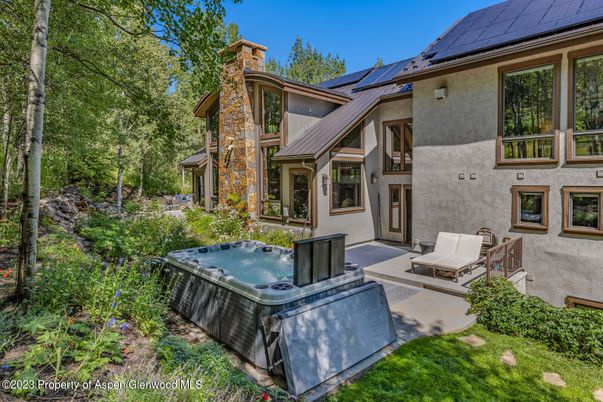 Exterior, Hot Tub, Solar Panels