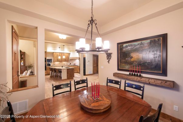 Dining room, Interior, Kitchen, Pendant Lights, Stainless Steel Appliances