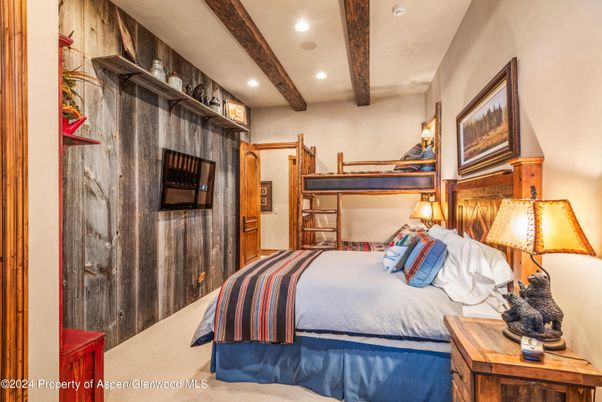 Bedroom, Interior, Recessed Lighting, Wooden Beams