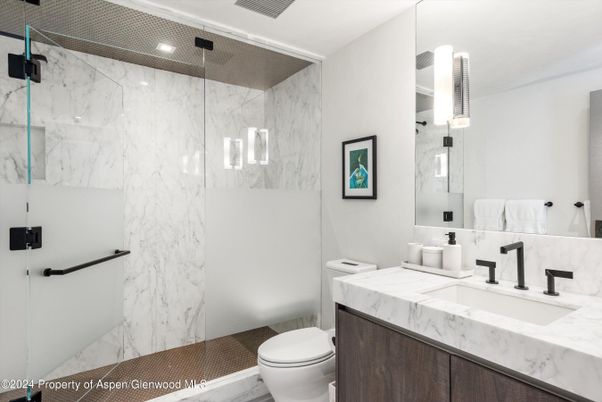 Bathroom, Glass Shower, Interior, Marble Walls