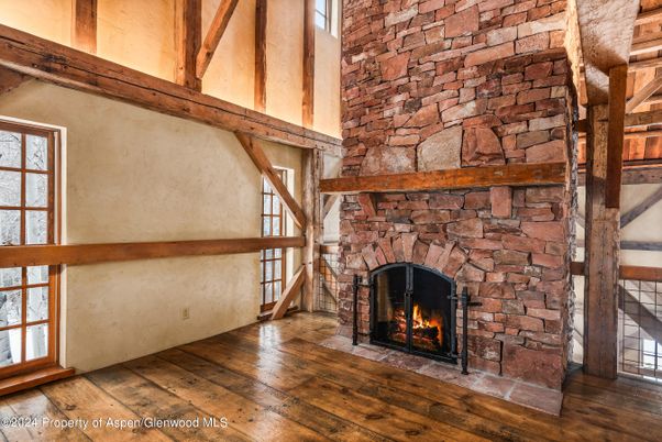 Fireplace, Interior, Stone Walls, Wooden Beams, Wood Texture Flooring