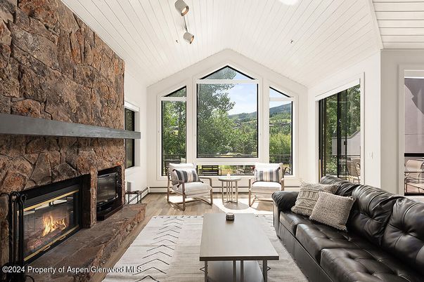 Fireplace, Interior, Living room, Stone Walls, Wood Texture Flooring