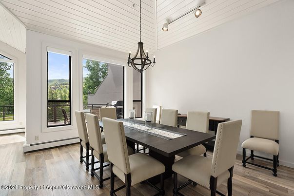 Chandelier, Dining room, Interior, Pendant Lights, Wood Texture Flooring