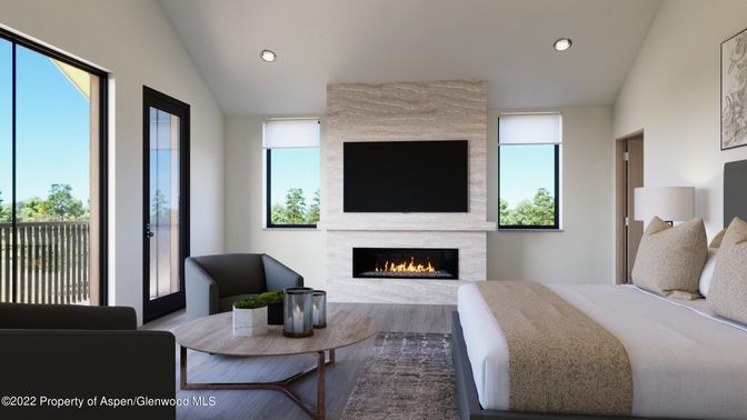 Bedroom, Fireplace, Interior, Recessed Lighting