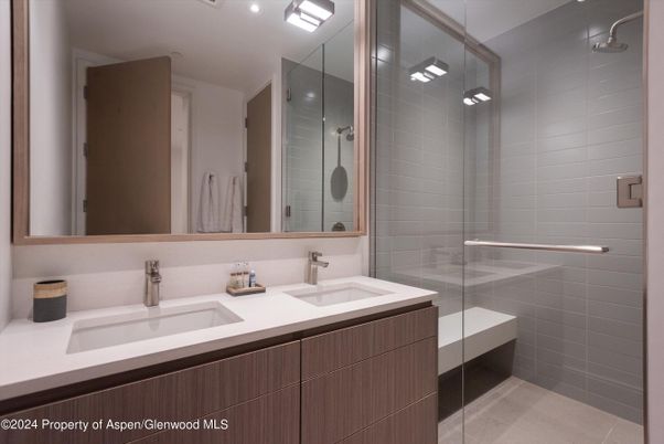 Bathroom, Dual Sink Vanities, Glass Shower, Interior