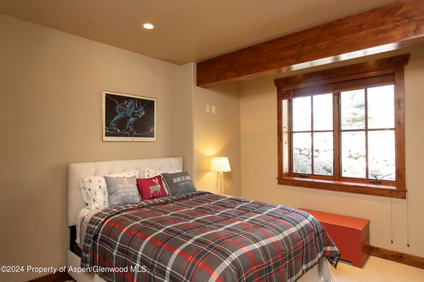Bedroom, Interior, Recessed Lighting, Wooden Beams