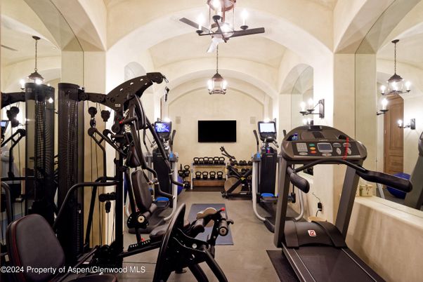 Fitness Equipment, Gym, Interior, Pendant Lights