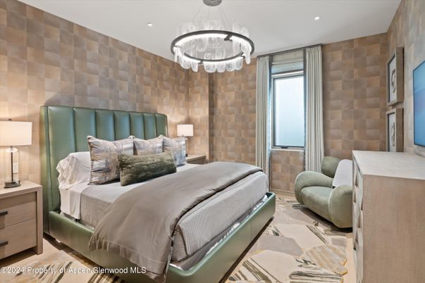 Bedroom, Interior, Pendant Lights, Recessed Lighting, Stone Walls