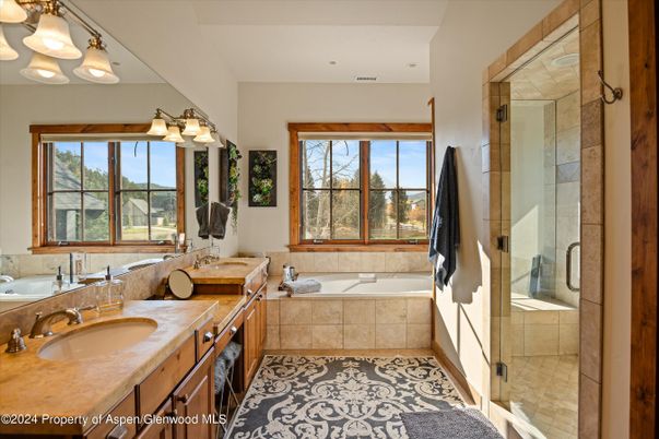 Bathroom, Dual Sink Vanities, Glass Shower, Interior