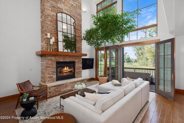Fireplace, Interior, Living room, Stone Walls, Wood Texture Flooring