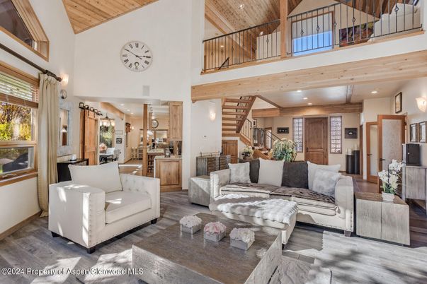 Dining room, Interior, Kitchen, Living room, Recessed Lighting, Wooden Beams, Wooden Ceilings, Wood Texture Flooring