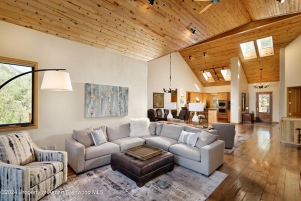 Dining room, Interior, Kitchen, Living room, Pendant Lights, Wooden Ceilings, Wood Texture Flooring