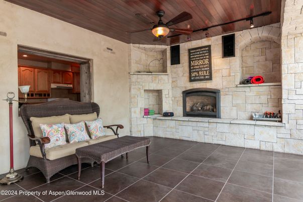 Fireplace, Interior, Stone Walls, Wooden Ceilings