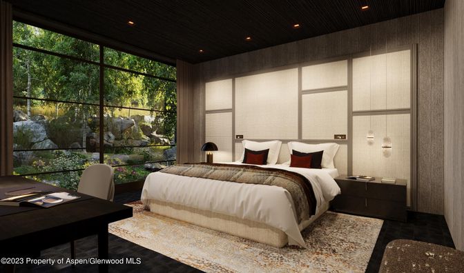 Bedroom, Home Office, Interior, Recessed Lighting, Wood Texture Flooring