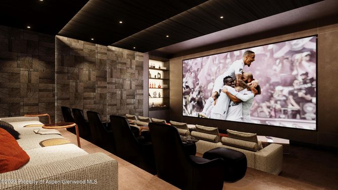 Interior, Projection Screen, Recessed Lighting, Theatre Room