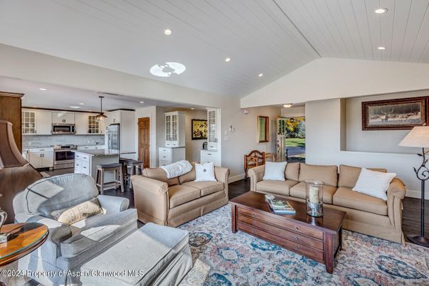 Interior, Kitchen, Living room, Pendant Lights, Recessed Lighting, Stainless Steel Appliances, Wood Texture Flooring