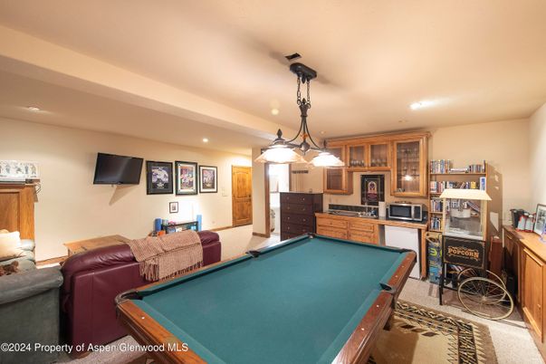 Billiard Table, Game Room, Interior, Pendant Lights, Recessed Lighting