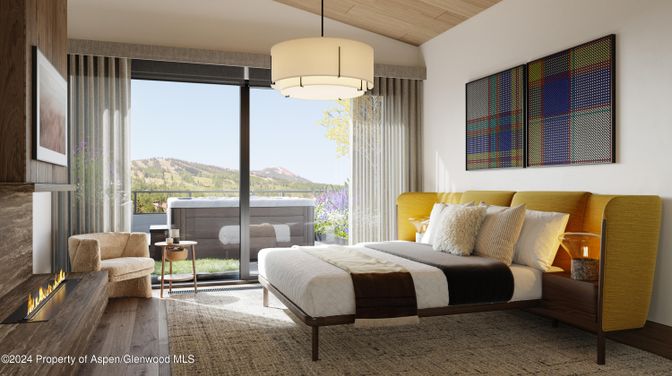 Bedroom, Interior, Pendant Lights, Wood Texture Flooring