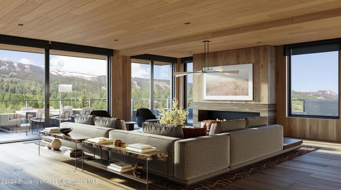 Fireplace, Interior, Living room, Recessed Lighting, Wooden Ceilings, Wood Texture Flooring