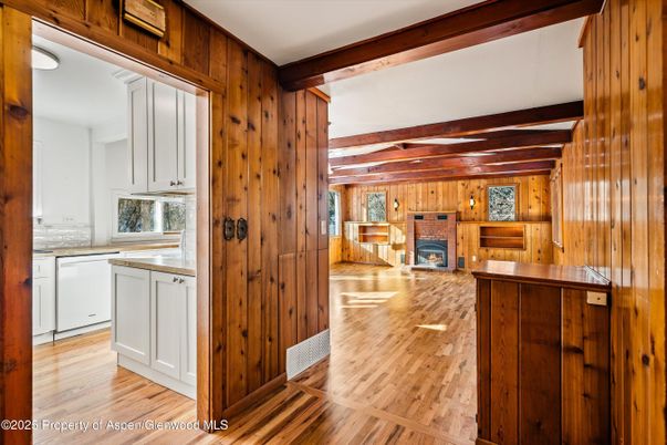 Fireplace, Interior, Kitchen, Wooden Beams, Wood Texture Flooring, Wooden Walls