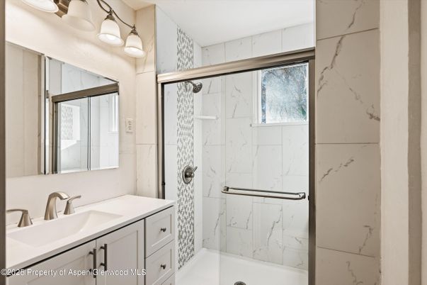 Bathroom, Glass Shower, Interior, Marble Walls