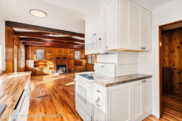 Fireplace, Interior, Kitchen, Wooden Beams, Wood Texture Flooring, Wooden Walls