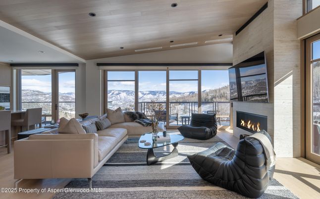 Fireplace, Interior, Living room, Recessed Lighting, Wooden Ceilings, Wood Texture Flooring
