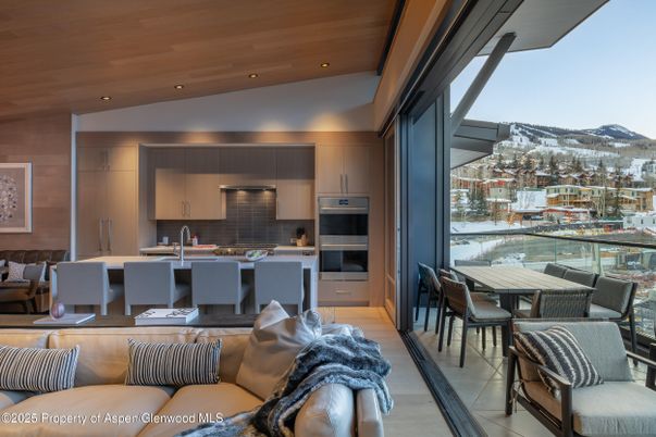 Dining room, Interior, Kitchen, Living room, Recessed Lighting, Stainless Steel Appliances, Wooden Ceilings