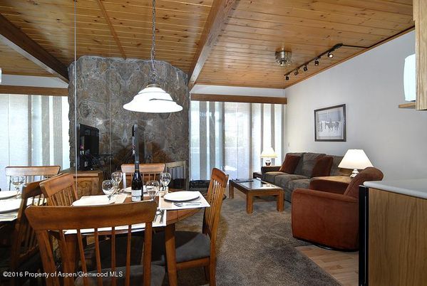 Dining room, Fireplace, Interior, Living room, Pendant Lights, Wooden Ceilings, Wood Texture Flooring