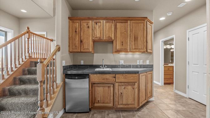 Interior, Kitchen, Recessed Lighting, Tile Countertops