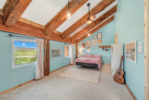 Bedroom, Interior, Pendant Lights, Wooden Beams
