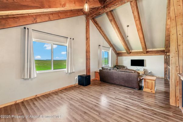 Interior, Living room, Pendant Lights, Wooden Beams, Wood Texture Flooring