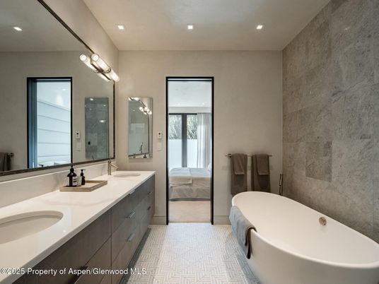Bathroom, Dual Sink Vanities, Free Standing Baths, Interior, Recessed Lighting