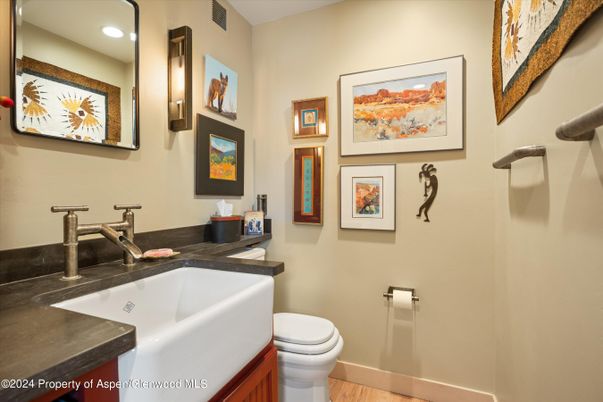 Bathroom, Interior, Recessed Lighting, Wood Texture Flooring
