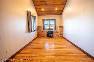 Home Office, Interior, Recessed Lighting, Wooden Ceilings, Wood Texture Flooring