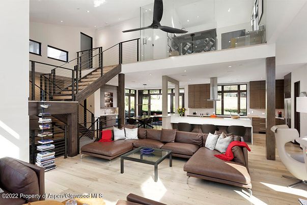 Dining room, Interior, Kitchen, Living room, Recessed Lighting, Wood Texture Flooring