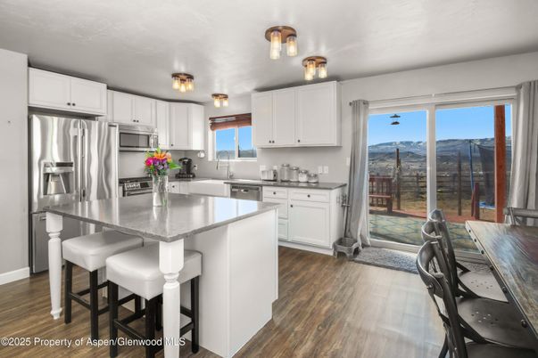 Interior, Kitchen, Stainless Steel Appliances, Wood Texture Flooring