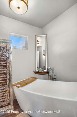 Bathroom, Free Standing Baths, Interior, Wood Texture Flooring