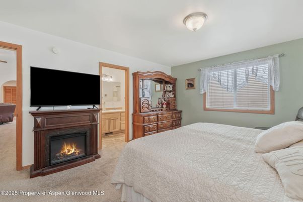 Bedroom, Fireplace, Interior