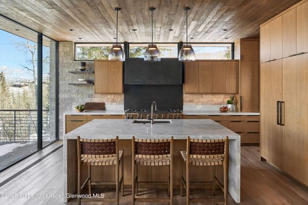 Interior, Kitchen, Pendant Lights, Recessed Lighting, Wooden Ceilings, Wood Texture Flooring