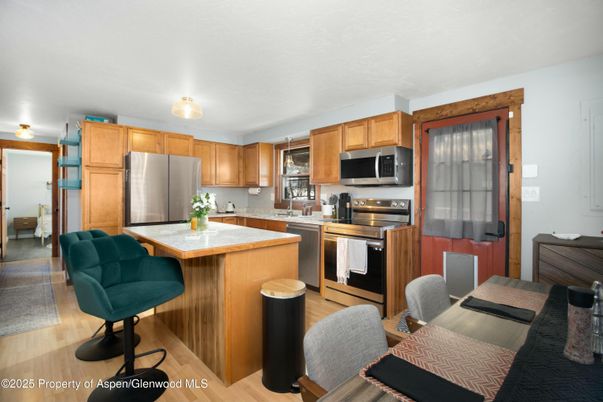 Interior, Kitchen, Stainless Steel Appliances, Wood Texture Flooring