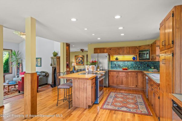 Interior, Kitchen, Recessed Lighting, Wood Texture Flooring