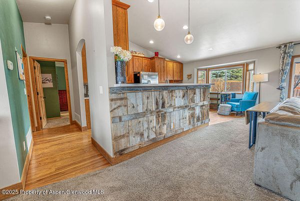 Interior, Kitchen, Living room, Pendant Lights, Recessed Lighting, Wood Texture Flooring