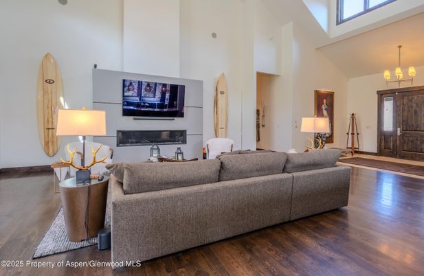 Chandelier, Fireplace, Interior, Living room, Wood Texture Flooring