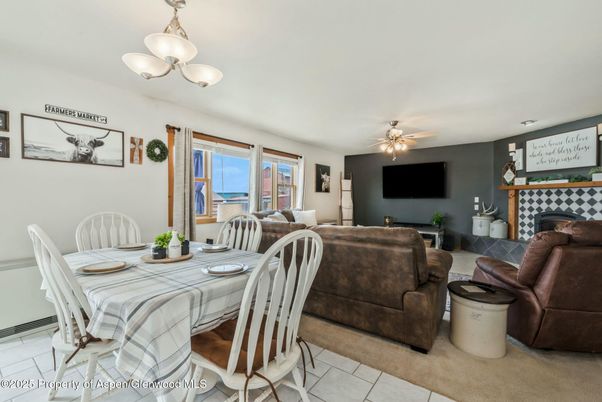 Dining room, Fireplace, Interior, Living room